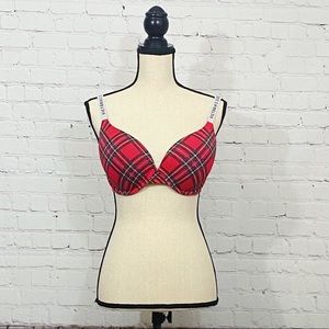 Victoria’s Secret Red Plaid Bra Size 34DD
